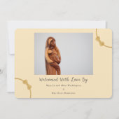 Bows Birth Announcement with Pertinent Details 招待状 (裏面)