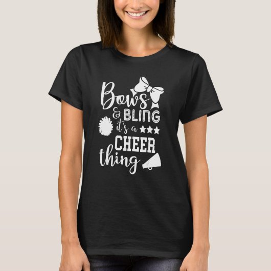 Bows & Bling It's A Cheer Thing Cheerleading Cheer Tシャツ (正面)