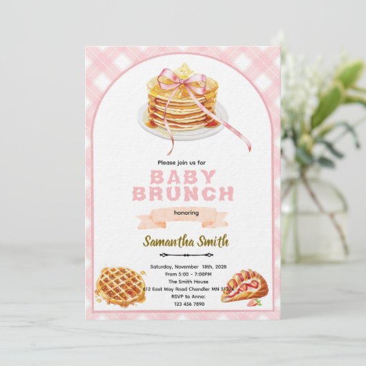 Bows Brunch Party Invitation 招待状 (スタンド正面)