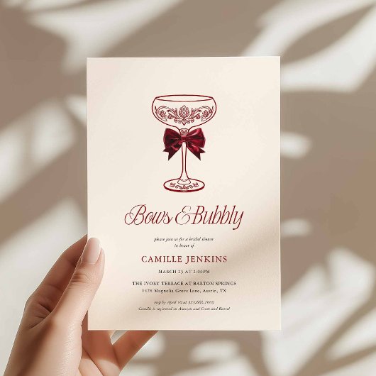 Bows & Bubbly Bridal Shower Invitation 招待状