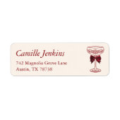 Bows & Bubbly Return Address Label ラベル (正面)