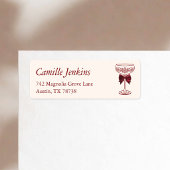 Bows & Bubbly Return Address Label ラベル