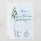 Bows Christmas Animal Gestation Baby Shower Game 招待状 (正面)