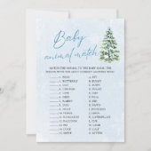 Bows Christmas Baby Animal Match Baby Shower Game 招待状 (正面)