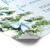 Bows Christmas Baby Shower Thank You For Coming  ポスター (角)