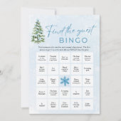 Bows Christmas Find the Guest Bingo Baby Shower 招待状 (正面)