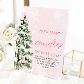 Bows Christmas Guessキャンディーの赤ちゃんシャワーの数を推測 台座サイン