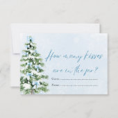 Bows Christmas How Many Kisses Baby Shower Game 招待状 (正面)