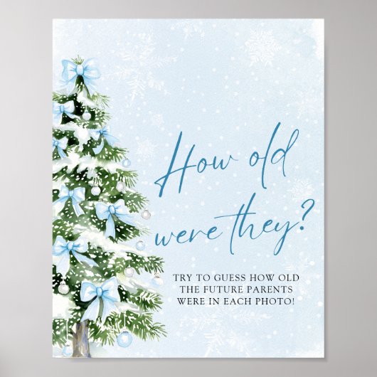 Bows Christmas How Old Were They Baby Shower Game ポスター (正面)