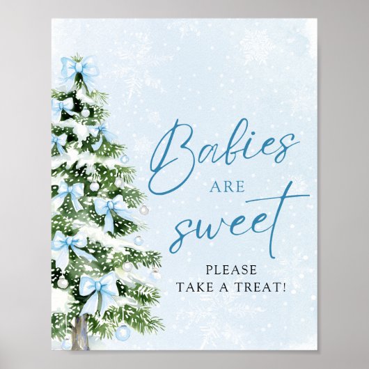 Bows Christmas Tree Babies Are Sweet Take a Treat ポスター (正面)