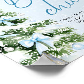 Bows Christmas Tree Baby Shower Bottle Chug Sign ポスター (角)