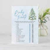 Bows Christmas Tree Baby Traits Baby Shower Game 招待状 (スタンド正面)