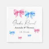 Bows Genderが明らかにする。女の子または男の子 スタンダードカクテルナプキン (正面)