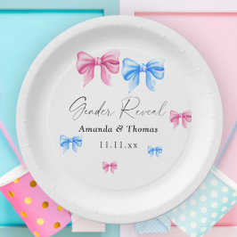 Bows Genderが明らかにする。女の子または男の子 ペーパープレート