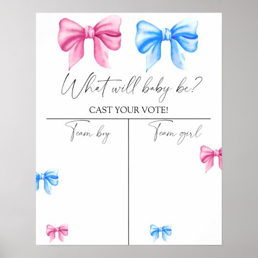 Bows Genderが男の子または女の子のグラフを表示 ポスター (正面)