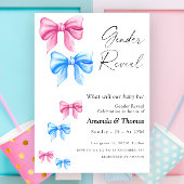 Bows Gender Reveal、GirlまたはBoy 招待状