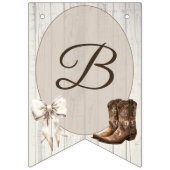 Bows or Boots Rustic Boho Gender Reveal Party バンティングフラッグ (第2の旗)