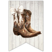 Bows or Boots Rustic Boho Gender Reveal Party バンティングフラッグ (第1の旗)