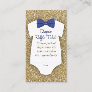 Bowtieのベビーシャワーのおむつのラッフルのチケット 名刺