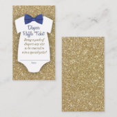 Bowtieのベビーシャワーのおむつのラッフルのチケット 名刺 (正面/裏面)