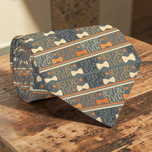 Bowtie Best Dad Ever Pattern Necktie Tie ネクタイ
