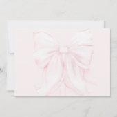 Bowtiful One 1st誕生日ピンクボウ女の子写真 サンキューカード (裏面)