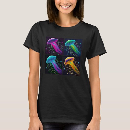 Box Jellyfish Pop Illustration Colorful Animal Tシャツ (正面)