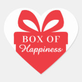 Box of Happinessハートステッカーレッド&ホワイトデザイン ハートシール (正面)