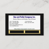 Box on Pallet, Black & White Business Card 名刺 (正面)