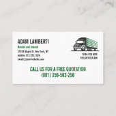 BOX TRUCK MOVING AND HAULING PROFESSIONAL GREEN 名刺 (裏面)