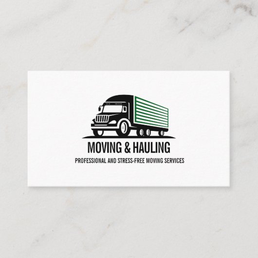 BOX TRUCK MOVING AND HAULING PROFESSIONAL GREEN 名刺 (正面)
