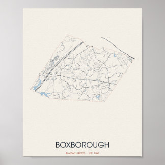 Boxboroughマサチューセッツ州ストリートマップポスター ポスター