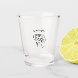 Boxer:お洒落編集可能な文字ラインアート ショットグラス