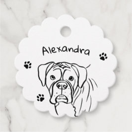 Boxer:お洒落編集可能な文字ラインアート フェイバータグ