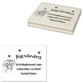 Boxer:お洒落編集可能な文字ラインアート ラバースタンプ (押印)