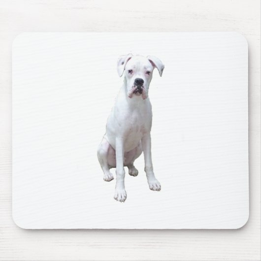 BOXER - 白い子犬.png マウスパッド (正面)