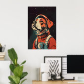 Boxer Astronaut Poster, Boxer Retro Print, Boxer ポスター (ホームオフィス)