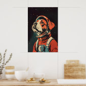 Boxer Astronaut Poster, Boxer Retro Print, Boxer ポスター (キッチン)