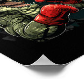 Boxer Bear With Boxing Gloves Kickboxing Funny Box ポスター (角)