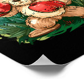 Boxer Bear With Boxing Gloves Kickboxing Funny Box ポスター (角)