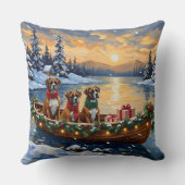 Boxer Christmas Boat Holiday クッション (裏面)