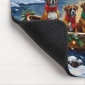 Boxer Christmas Boat Holiday マウスパッド (コーナー)