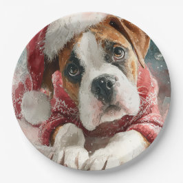   Boxer Christmas  Paper Plate ペーパープレート