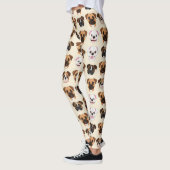 Boxer Cute Dog Lover Pattern レギンス (左)