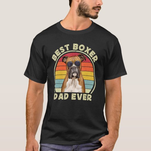 Boxer Dad For Men Retro Boxer Dog   Owner Daddy   Tシャツ (正面)