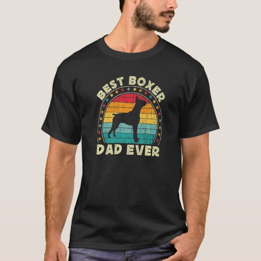 Boxer Dad For Men Retro Boxer Dog  Owner Daddy Tシャツ (正面)