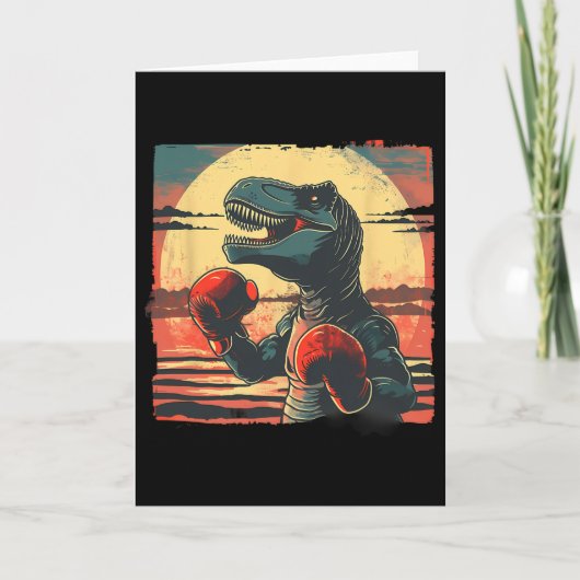 Boxer Dinosaur Boxing Dino Kickboxing T-rex Boxing カード (正面)
