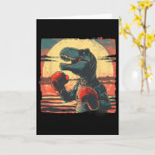 Boxer Dinosaur Boxing Dino Kickboxing T-rex Boxing カード (黄色い花)