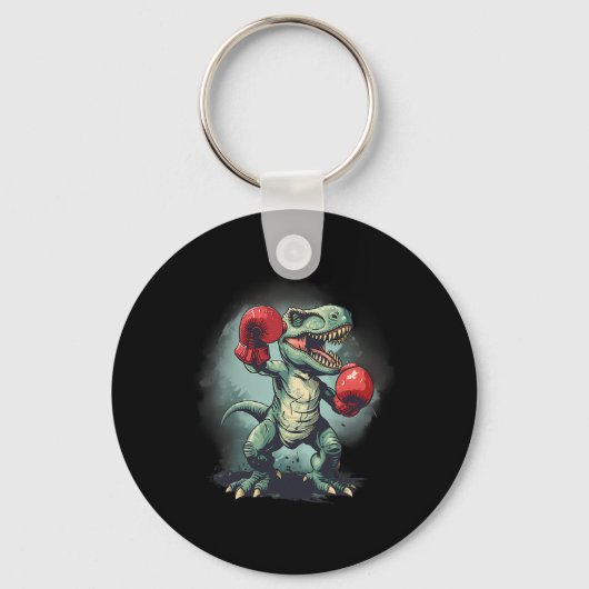 Boxer Dinosaur Boxing Dino Kickboxing T-rex Boxing キーホルダー (正面)