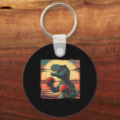 Boxer Dinosaur Boxing Dino Kickboxing T-rex Boxing キーホルダー (正面)